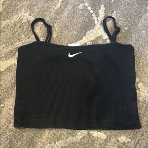 Nike Black Ribbed Crop Top